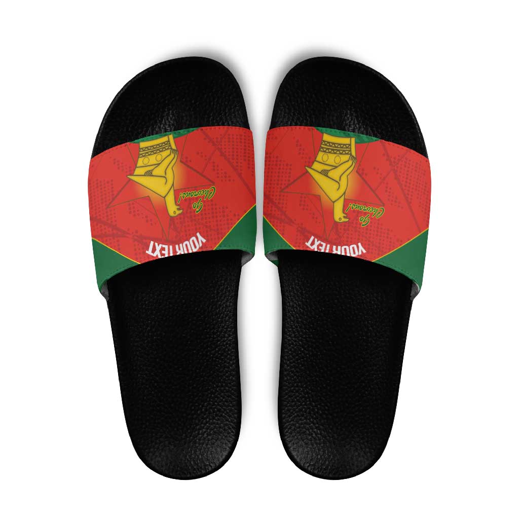 Custom Zimbabwe Cricket Slide Sandals Go Chevrons 2003 Color Version LT14