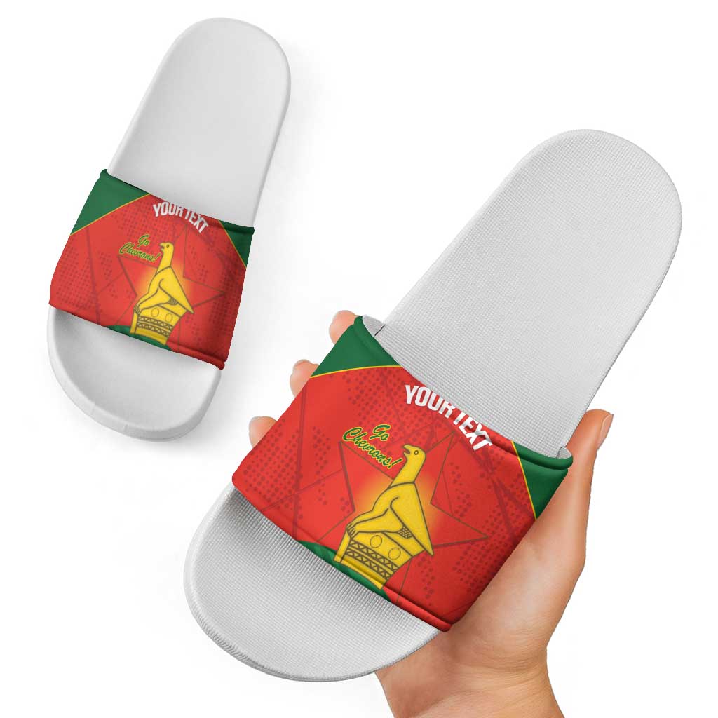 Custom Zimbabwe Cricket Slide Sandals Go Chevrons 2003 Color Version LT14