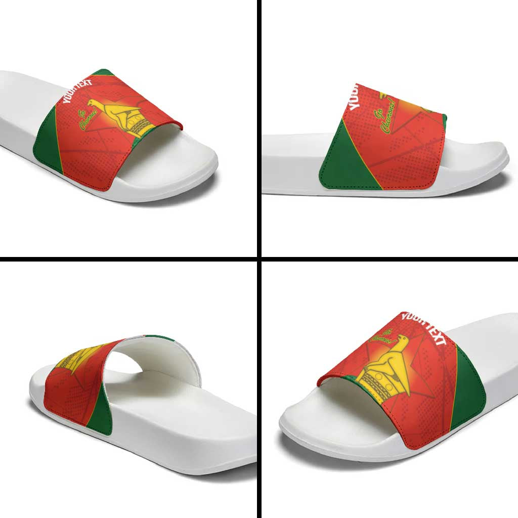 Custom Zimbabwe Cricket Slide Sandals Go Chevrons 2003 Color Version LT14