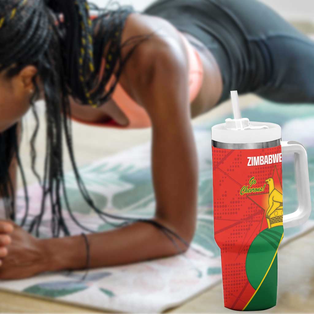 Afro Cricket Zimbabwe Custom Tumbler With Handle Go Chevrons 2003 Color LT14