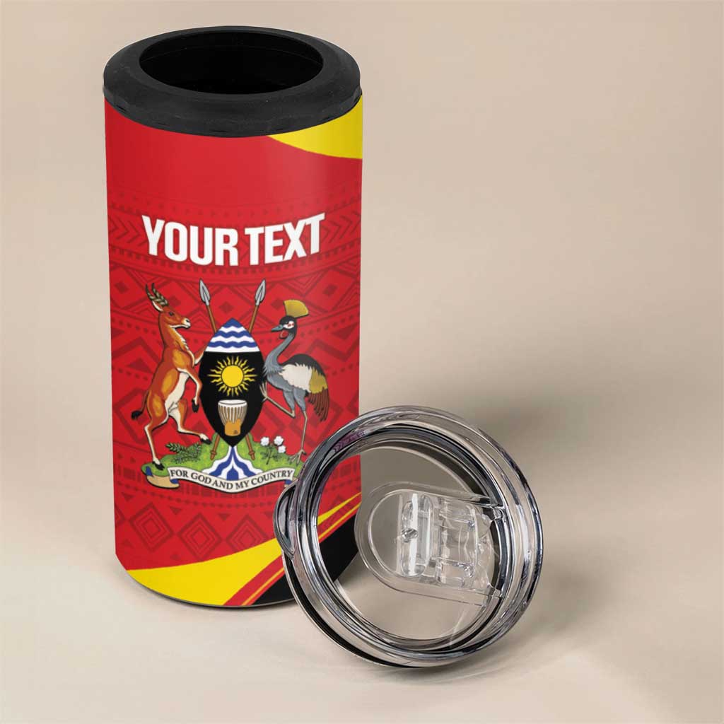 Afro Cricket Uganda Custom 4 in 1 Can Cooler Tumbler Go Cranes African Pattern LT14
