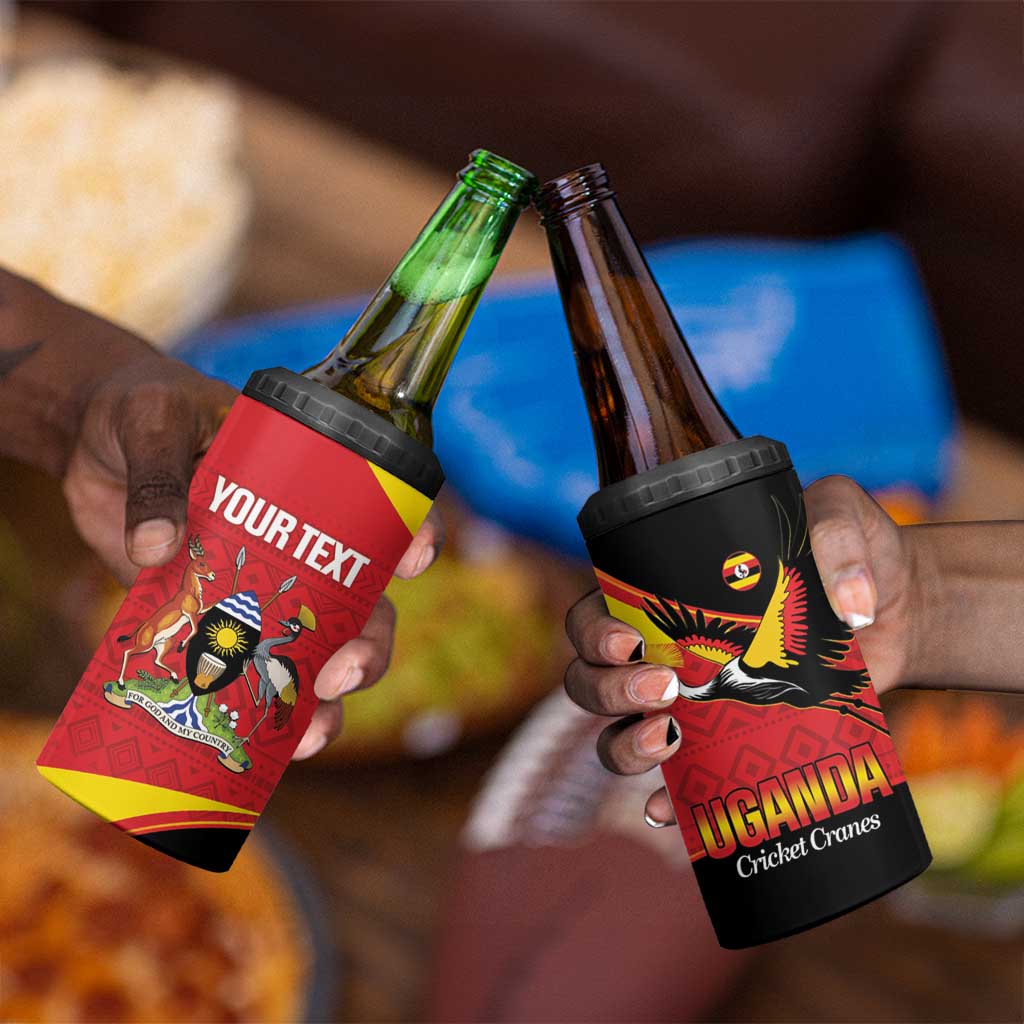 Afro Cricket Uganda Custom 4 in 1 Can Cooler Tumbler Go Cranes African Pattern LT14