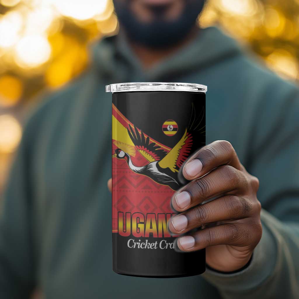 Afro Cricket Uganda Custom 4 in 1 Can Cooler Tumbler Go Cranes African Pattern LT14