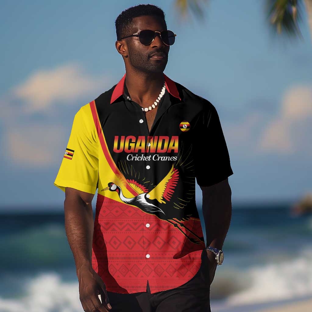 Afro Cricket Uganda Custom Hawaiian Shirt Go Cranes African Pattern LT14