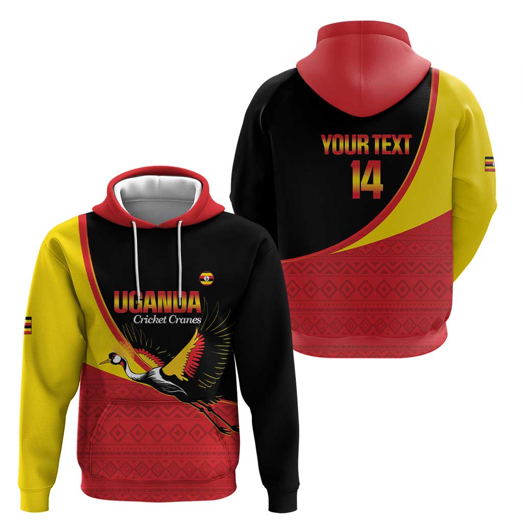 Custom Uganda Cricket Hoodie Go Cranes African Pattern LT14