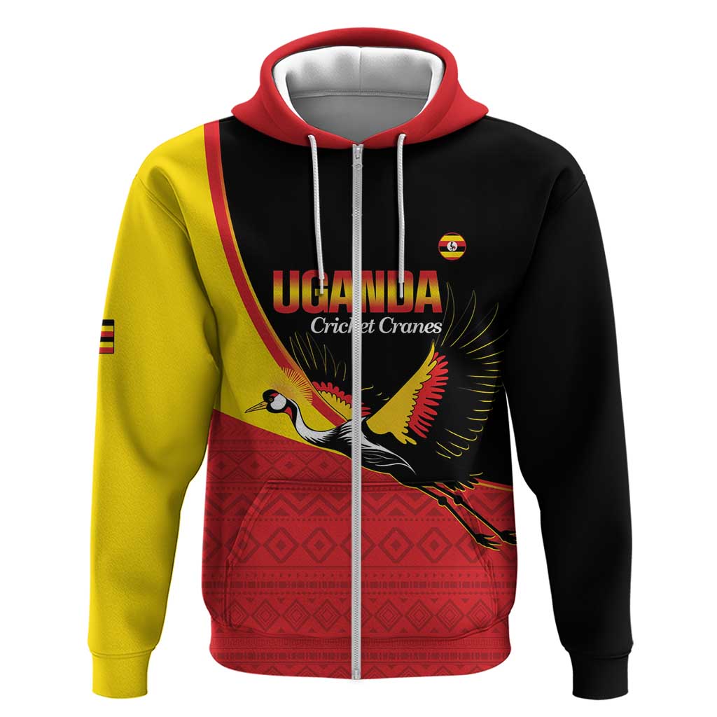 Custom Uganda Cricket Hoodie Go Cranes African Pattern LT14