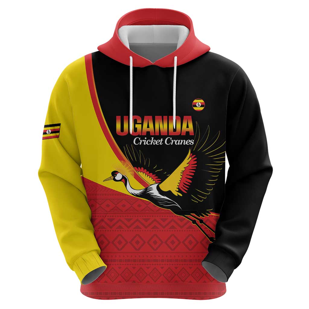 Custom Uganda Cricket Hoodie Go Cranes African Pattern LT14
