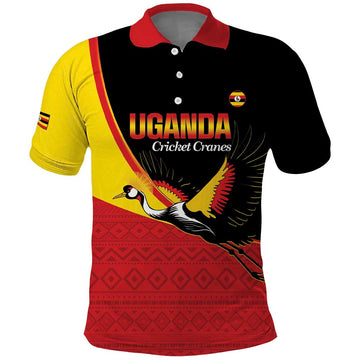 Custom Uganda Cricket Polo Shirt Go Cranes African Pattern LT14