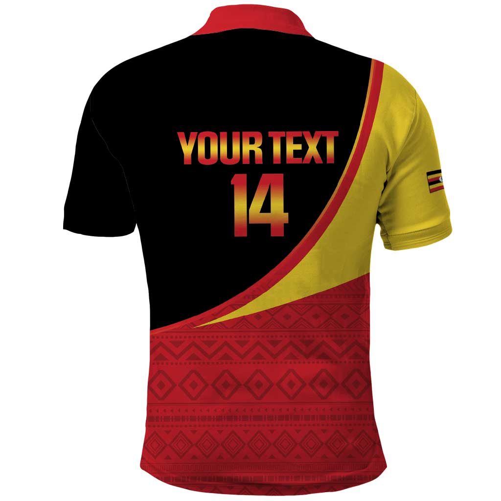 Custom Uganda Cricket Polo Shirt Go Cranes African Pattern LT14
