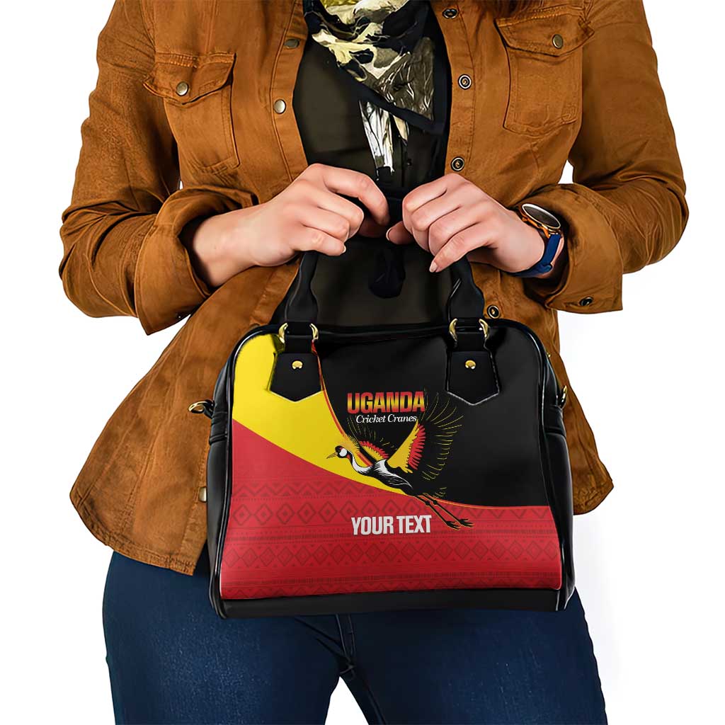 Custom Uganda Cricket Shoulder Handbag Go Cranes African Pattern LT14