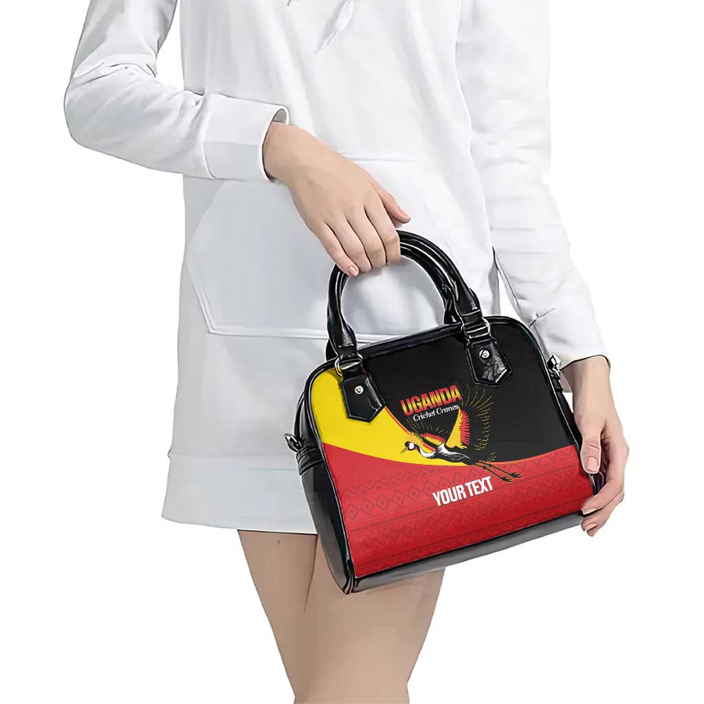 Custom Uganda Cricket Shoulder Handbag Go Cranes African Pattern LT14