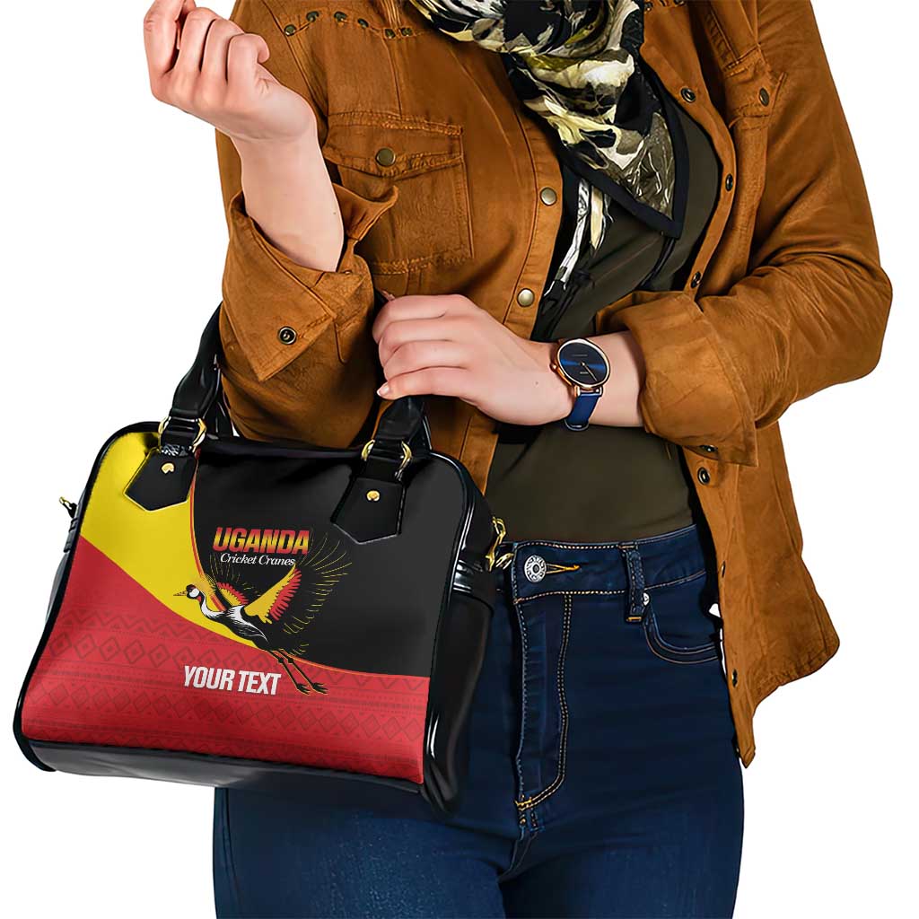Custom Uganda Cricket Shoulder Handbag Go Cranes African Pattern LT14
