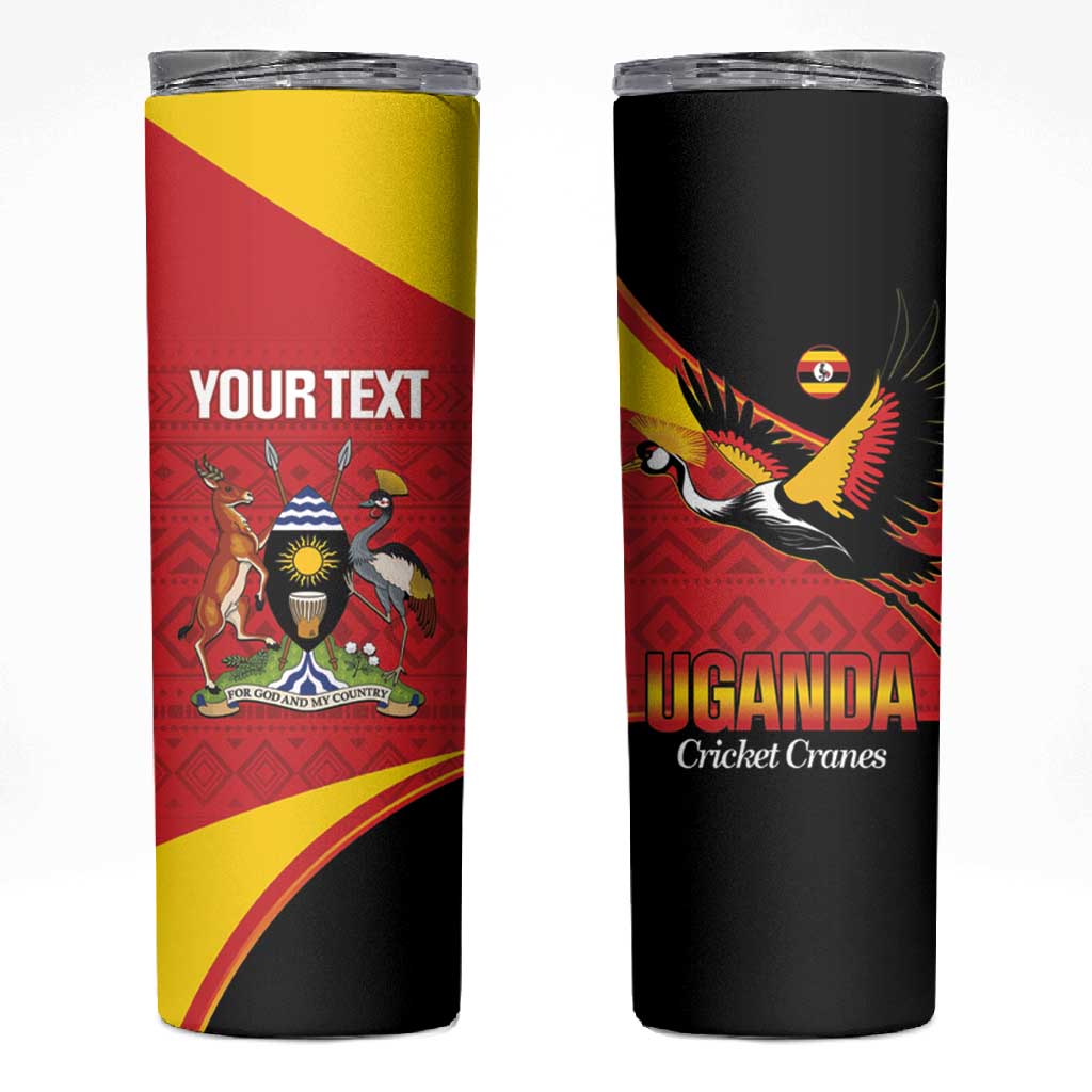 Afro Cricket Uganda Custom Skinny Tumbler Go Cranes African Pattern LT14