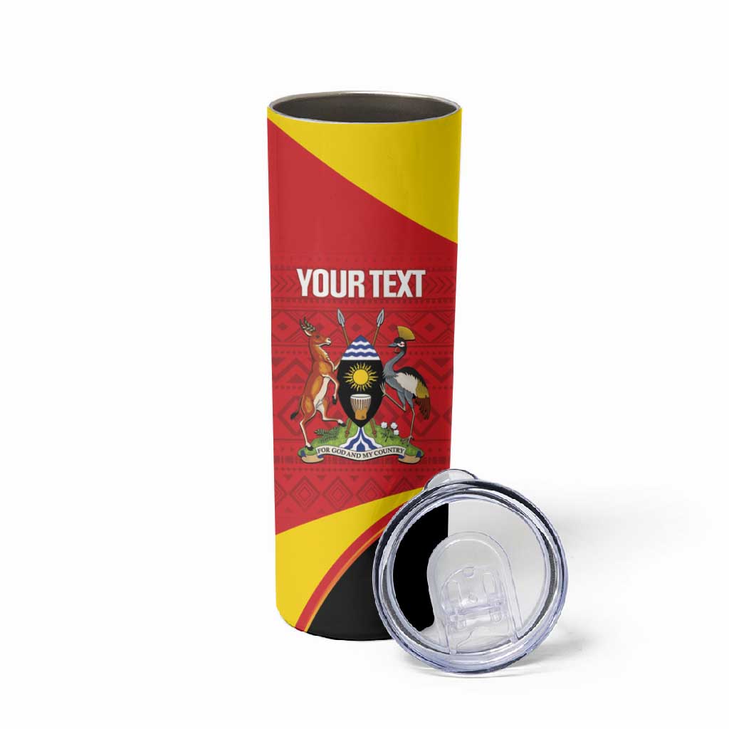 Afro Cricket Uganda Custom Skinny Tumbler Go Cranes African Pattern LT14