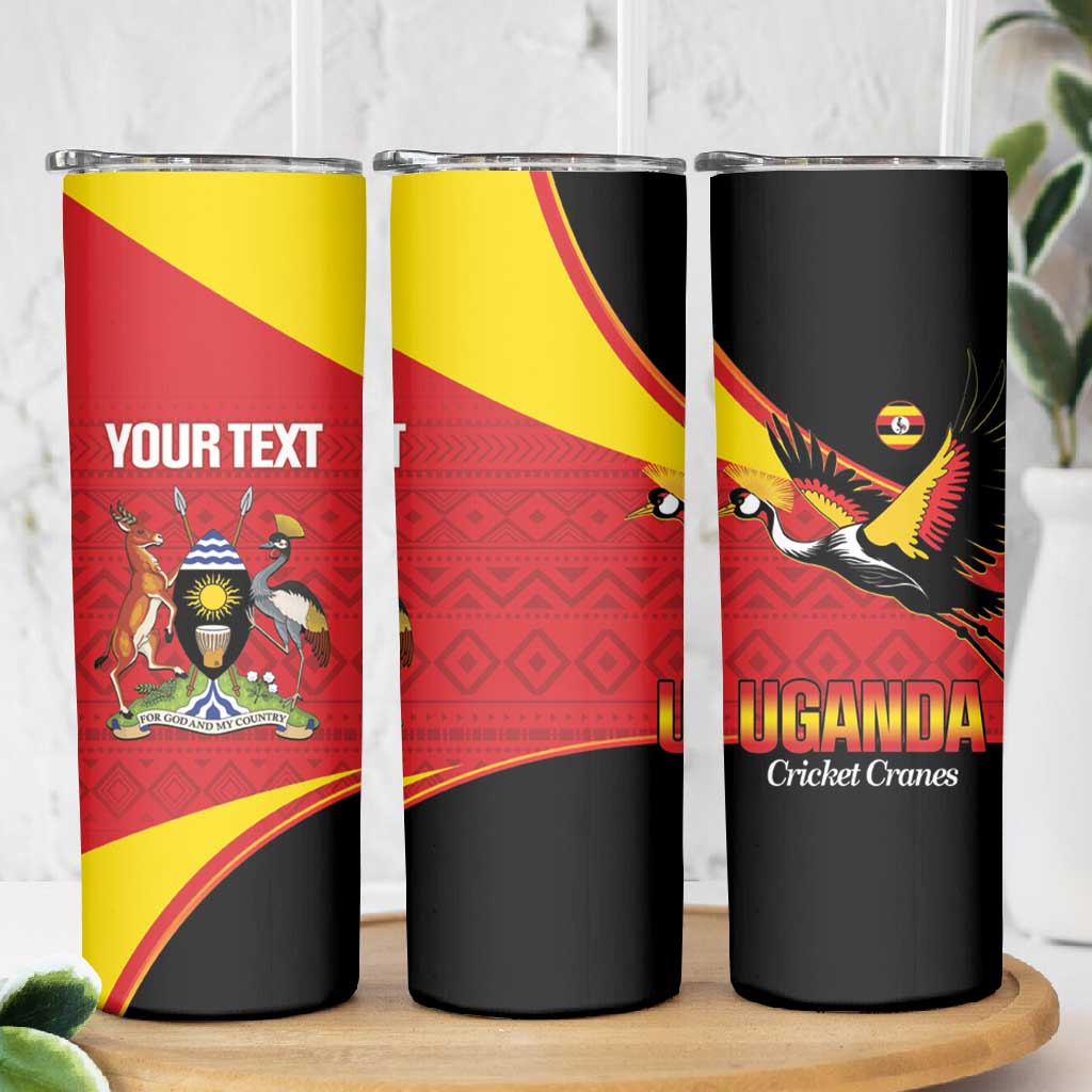 Afro Cricket Uganda Custom Skinny Tumbler Go Cranes African Pattern LT14