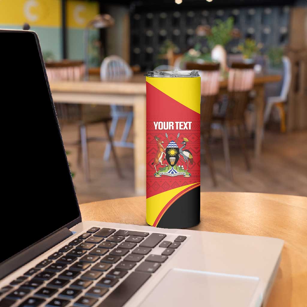 Afro Cricket Uganda Custom Skinny Tumbler Go Cranes African Pattern LT14