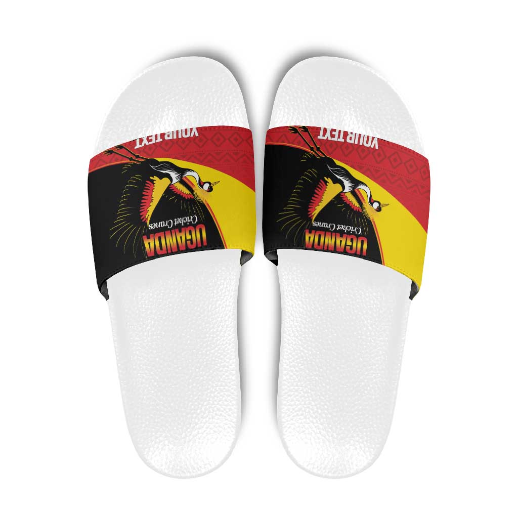 Custom Uganda Cricket Slide Sandals Go Cranes African Pattern LT14