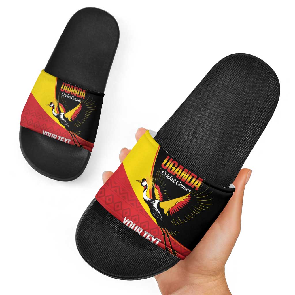 Custom Uganda Cricket Slide Sandals Go Cranes African Pattern LT14