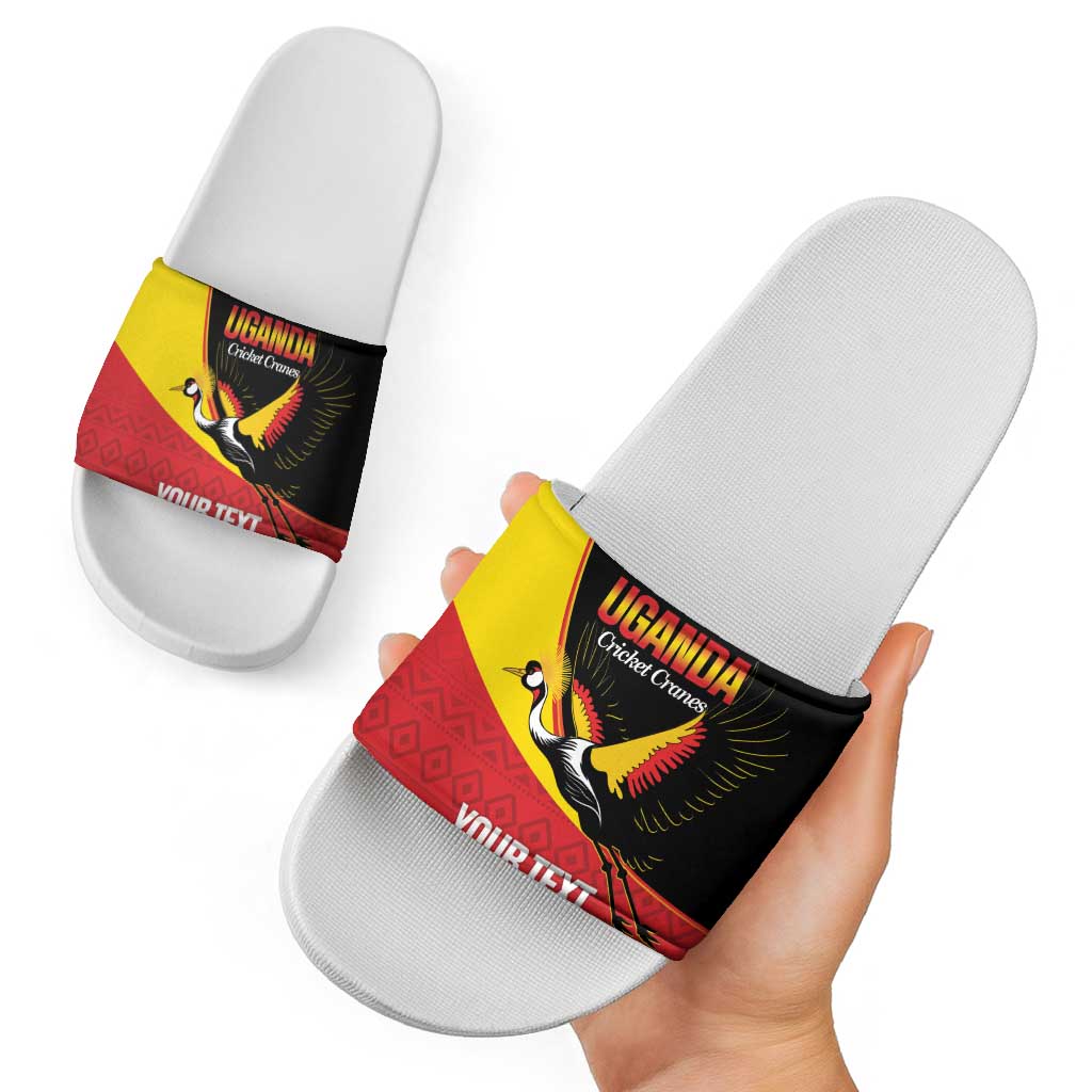 Custom Uganda Cricket Slide Sandals Go Cranes African Pattern LT14