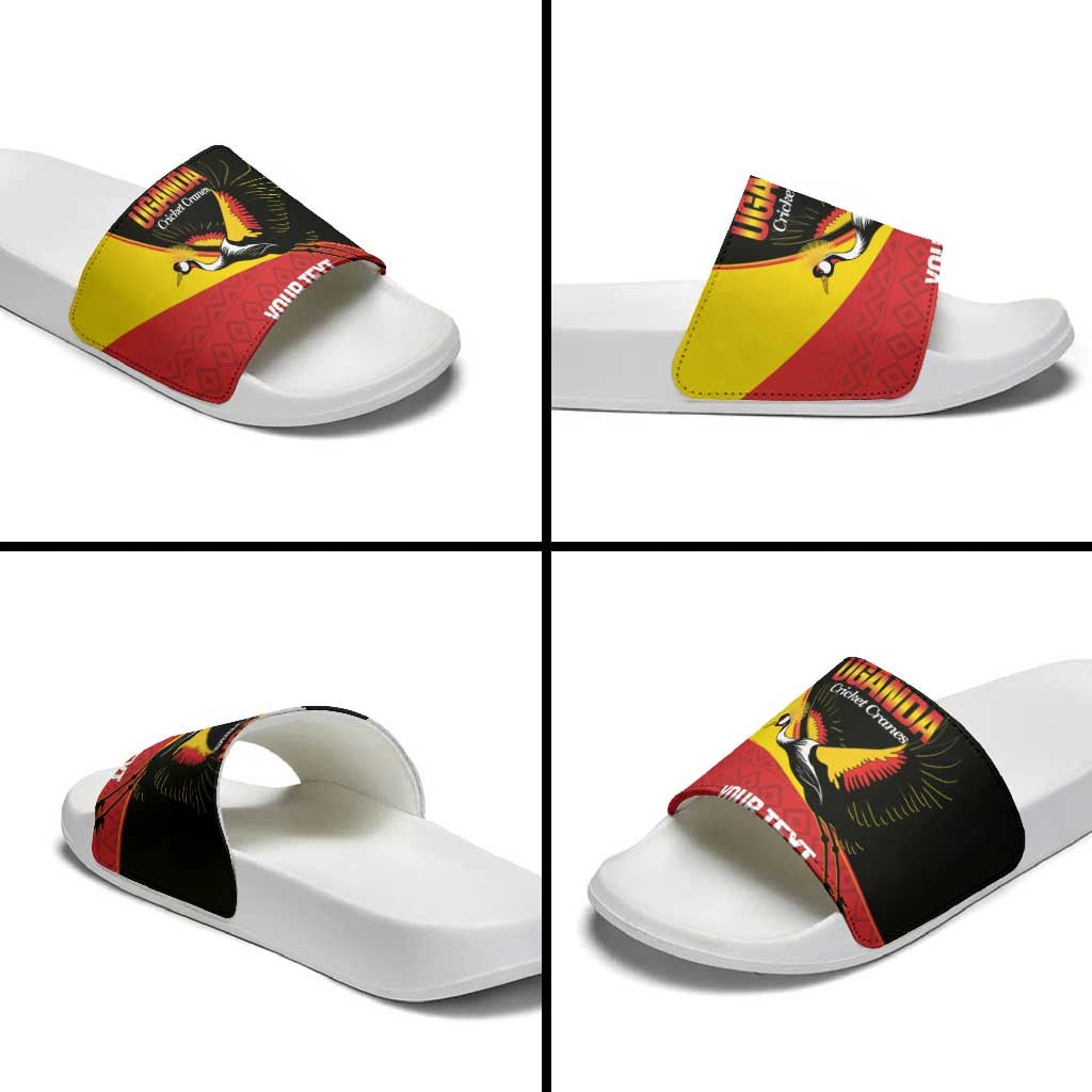 Custom Uganda Cricket Slide Sandals Go Cranes African Pattern LT14