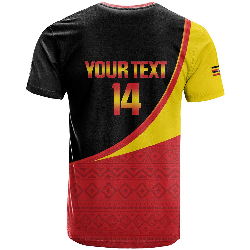 Afro Cricket Uganda Custom T shirt Go Cranes African Pattern LT14