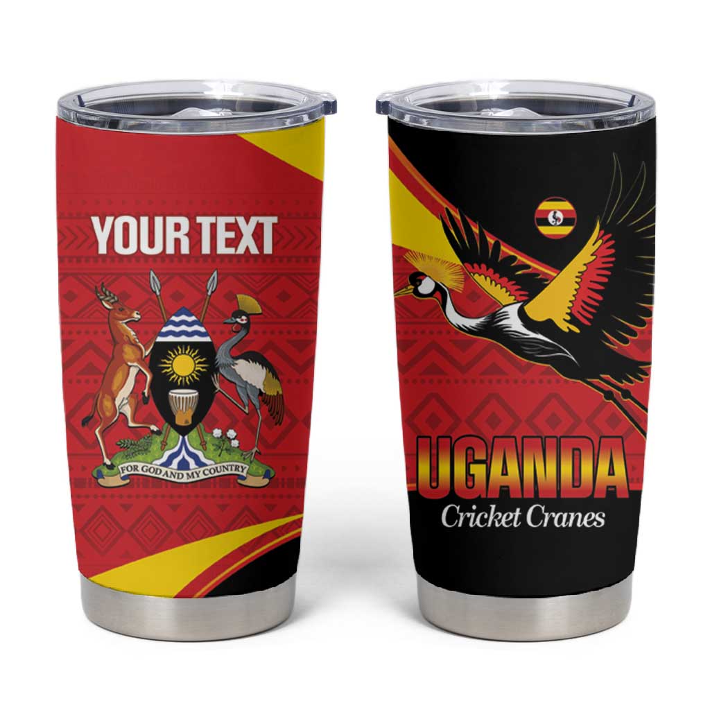 Afro Cricket Uganda Custom Tumbler Cup Go Cranes African Pattern LT14