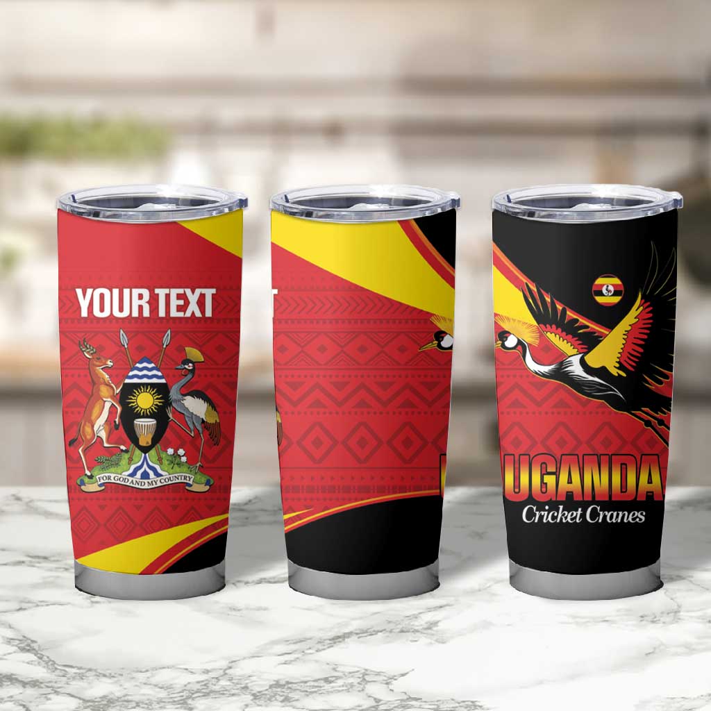 Afro Cricket Uganda Custom Tumbler Cup Go Cranes African Pattern LT14