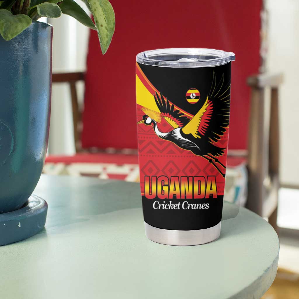 Afro Cricket Uganda Custom Tumbler Cup Go Cranes African Pattern LT14
