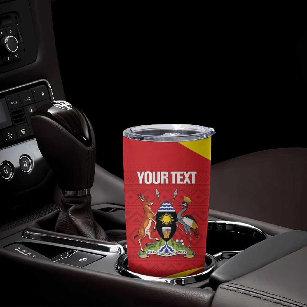 Afro Cricket Uganda Custom Tumbler Cup Go Cranes African Pattern LT14