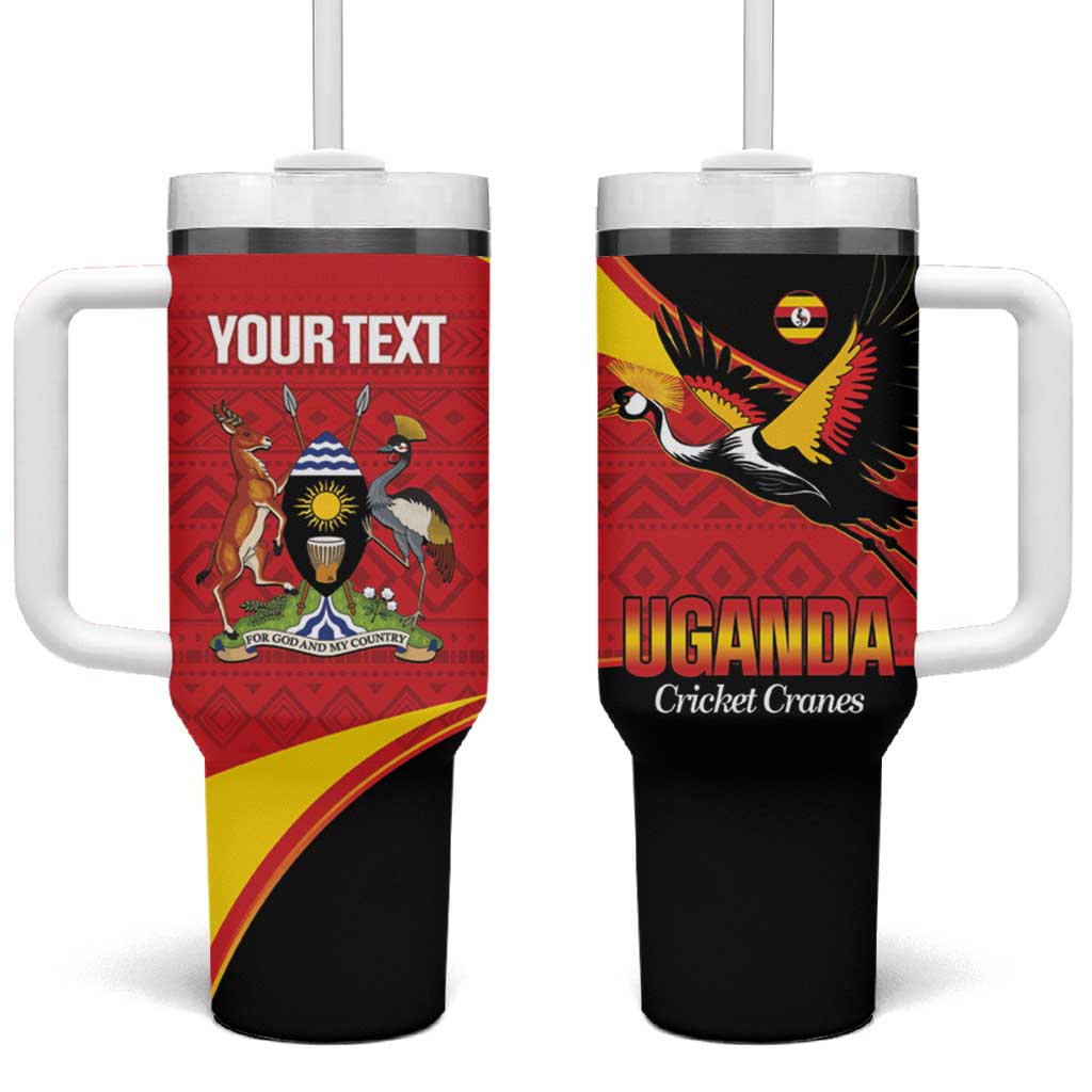 Afro Cricket Uganda Custom Tumbler With Handle Go Cranes African Pattern LT14