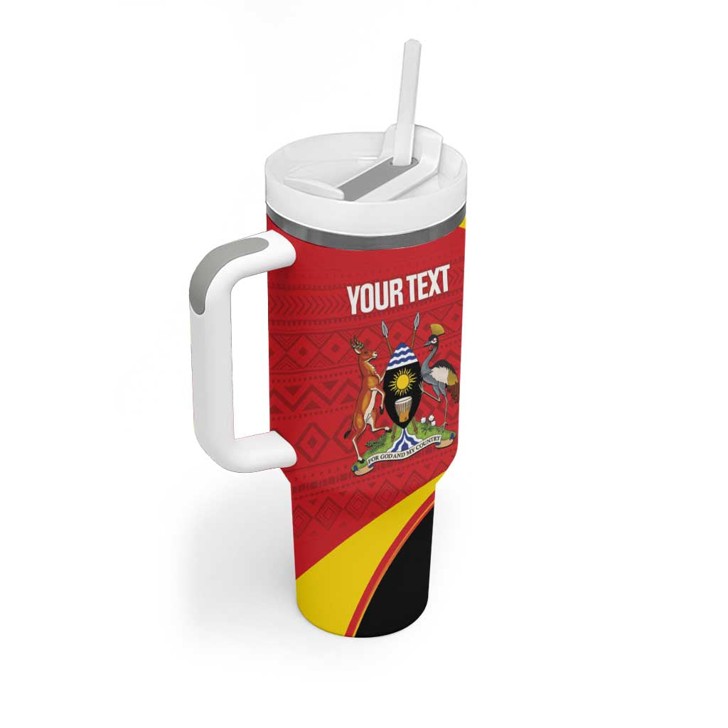 Afro Cricket Uganda Custom Tumbler With Handle Go Cranes African Pattern LT14