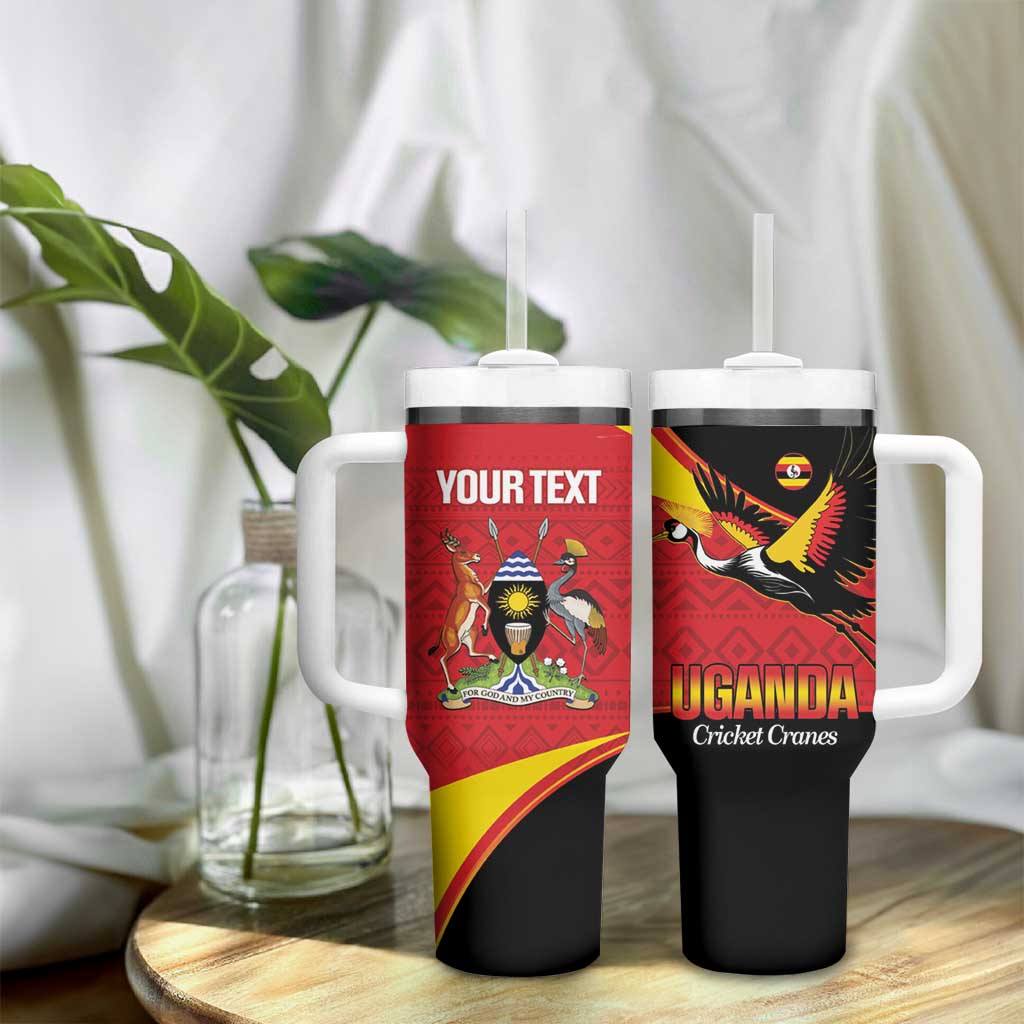 Afro Cricket Uganda Custom Tumbler With Handle Go Cranes African Pattern LT14