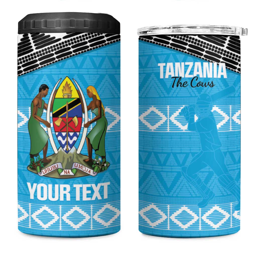 Afro Cricket Tanzania Custom 4 in 1 Can Cooler Tumbler Go Cows Sporty African Pattern LT14