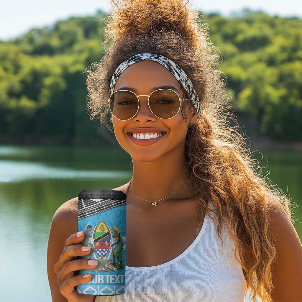 Afro Cricket Tanzania Custom 4 in 1 Can Cooler Tumbler Go Cows Sporty African Pattern LT14