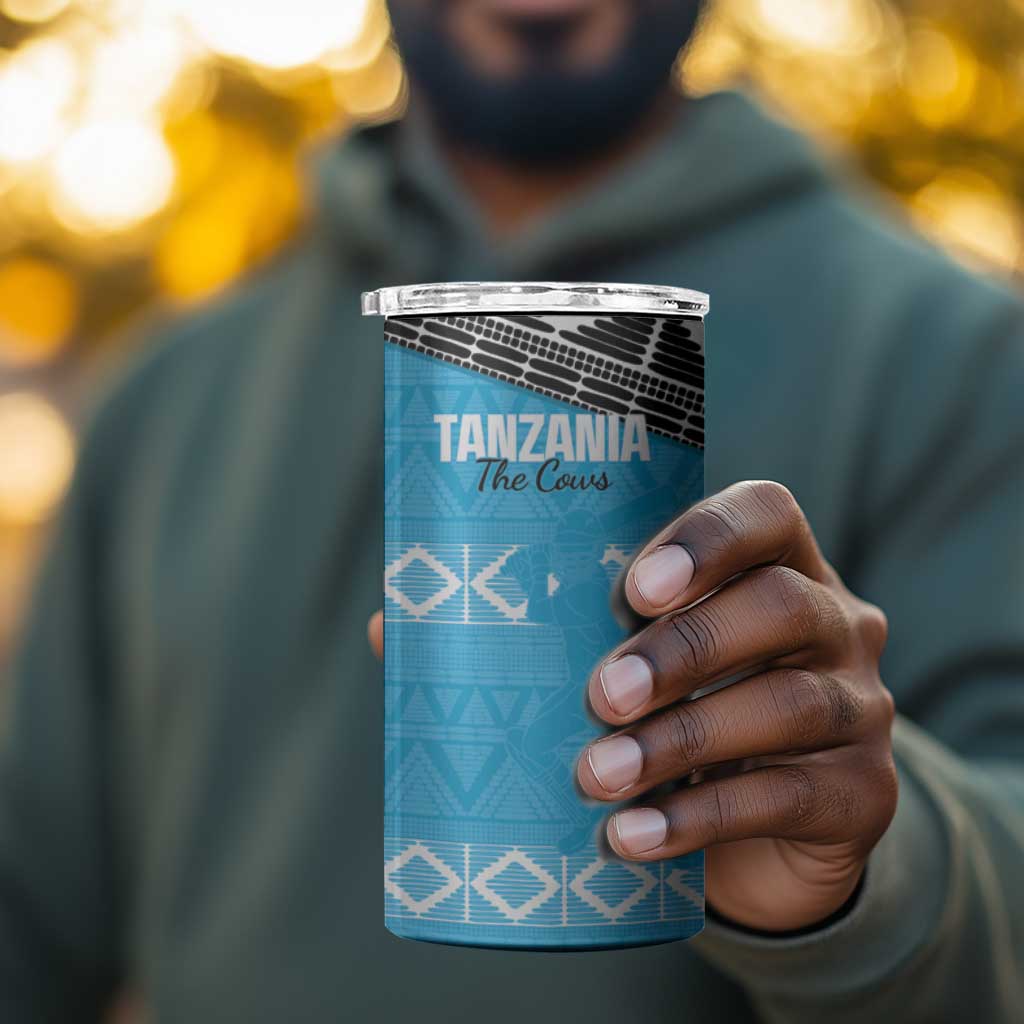 Afro Cricket Tanzania Custom 4 in 1 Can Cooler Tumbler Go Cows Sporty African Pattern LT14