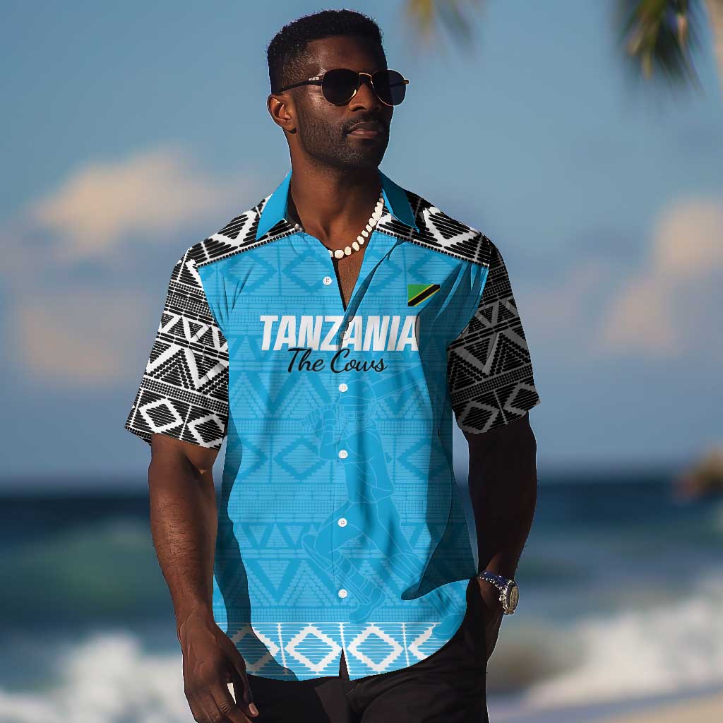 Afro Cricket Tanzania Custom Hawaiian Shirt Go Cows Sporty African Pattern LT14