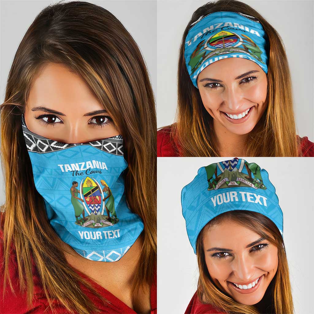Custom Tanzania Cricket Neck Gaiter Go Cows Sporty African Pattern LT14