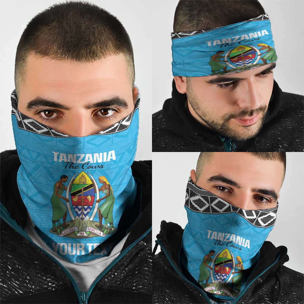 Custom Tanzania Cricket Neck Gaiter Go Cows Sporty African Pattern LT14
