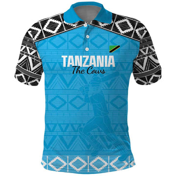 Custom Tanzania Cricket Polo Shirt Go Cows Sporty African Pattern LT14