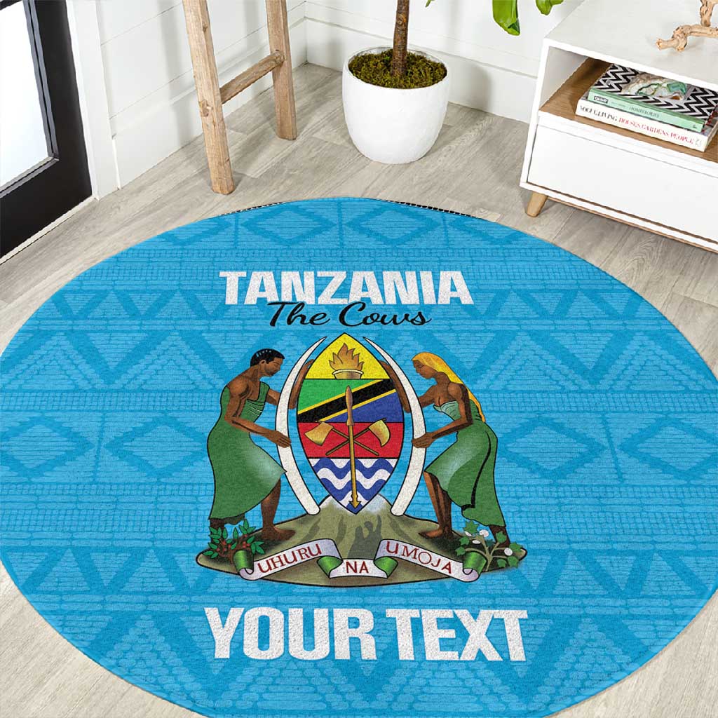 Afro Cricket Tanzania Custom Round Carpet Go Cows Sporty African Pattern LT14