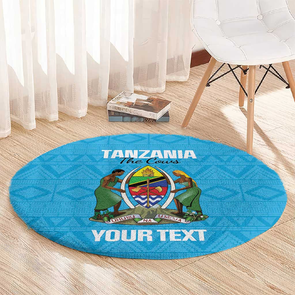 Afro Cricket Tanzania Custom Round Carpet Go Cows Sporty African Pattern LT14