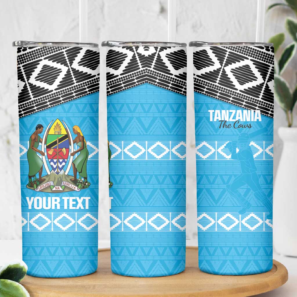 Afro Cricket Tanzania Custom Skinny Tumbler Go Cows Sporty African Pattern LT14