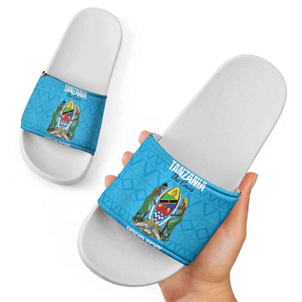 Custom Tanzania Cricket Slide Sandals Go Cows Sporty African Pattern LT14