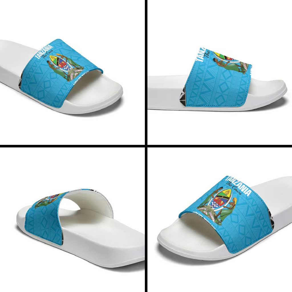 Custom Tanzania Cricket Slide Sandals Go Cows Sporty African Pattern LT14