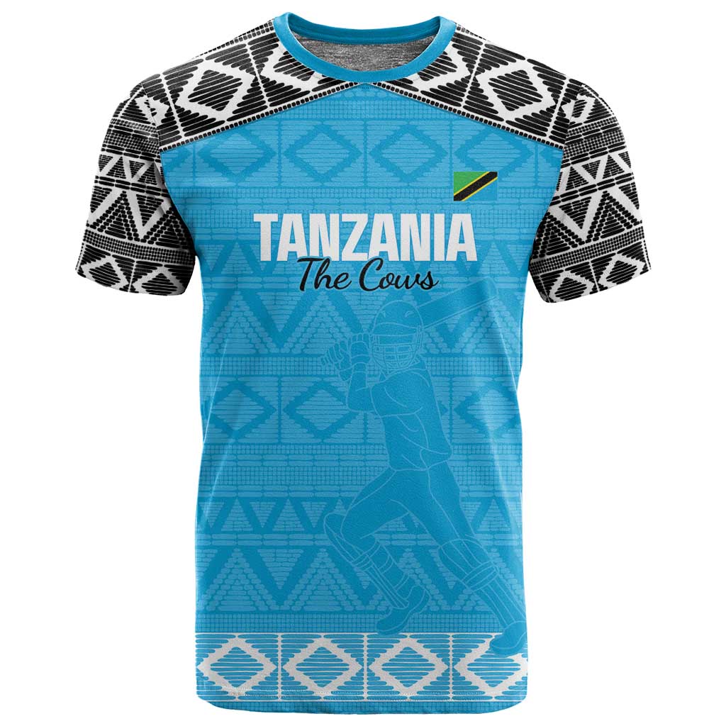 Afro Cricket Tanzania Custom T shirt Go Cows Sporty African Pattern LT14