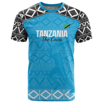 Afro Cricket Tanzania Custom T shirt Go Cows Sporty African Pattern LT14