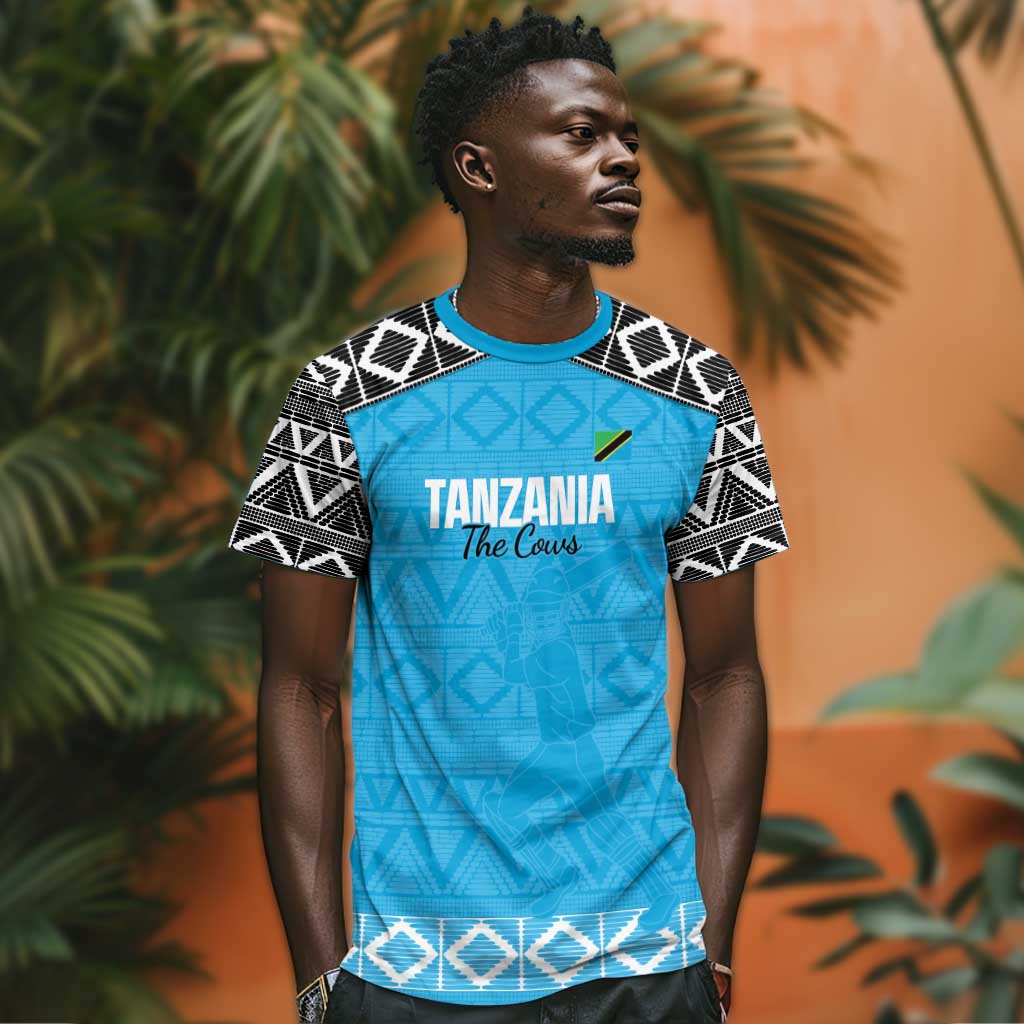 Afro Cricket Tanzania Custom T shirt Go Cows Sporty African Pattern LT14