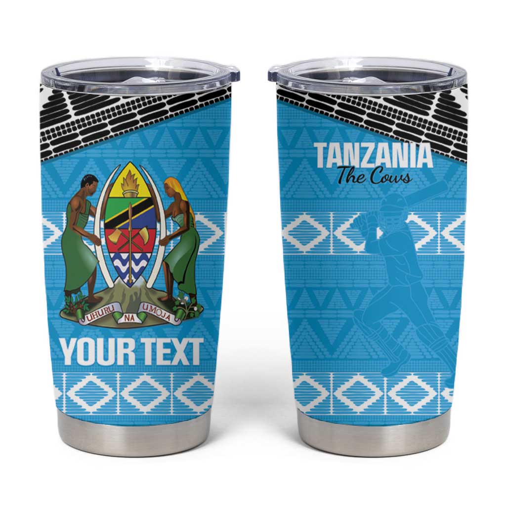 Afro Cricket Tanzania Custom Tumbler Cup Go Cows Sporty African Pattern LT14