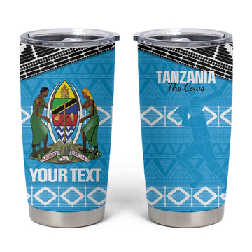 Afro Cricket Tanzania Custom Tumbler Cup Go Cows Sporty African Pattern LT14