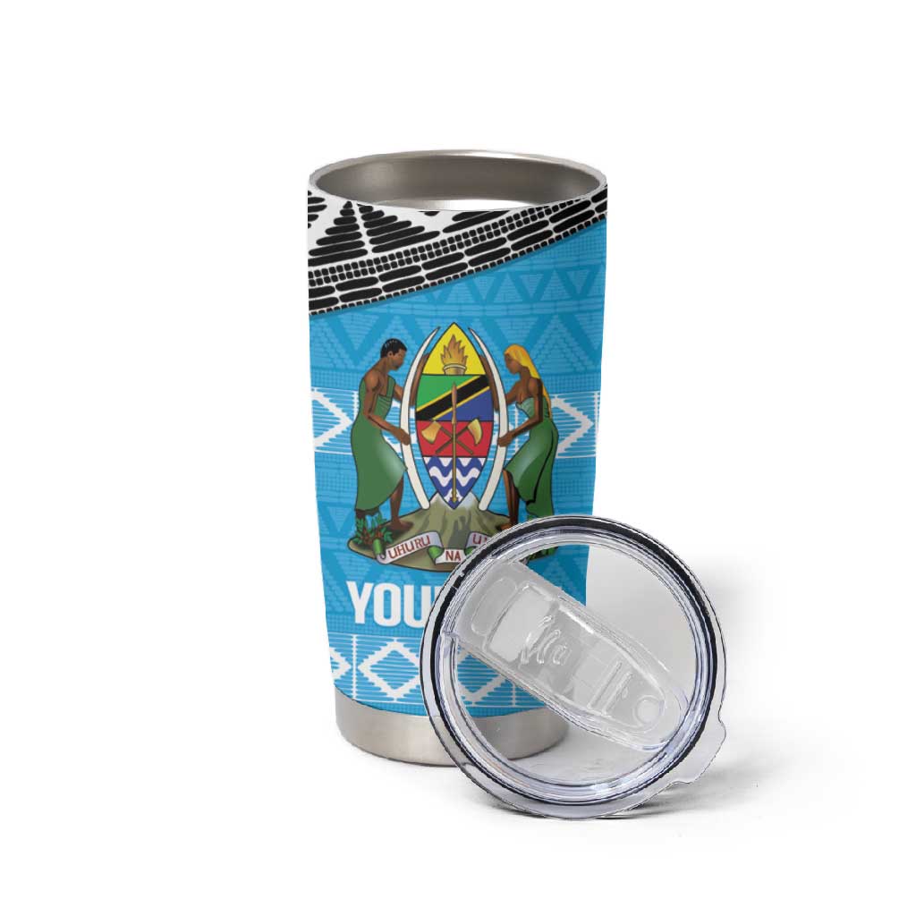 Afro Cricket Tanzania Custom Tumbler Cup Go Cows Sporty African Pattern LT14